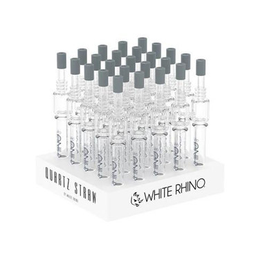White Rhino Quartz V4 Dab Straw With Silicone Cap 25ct Display  at The Cloud Supply