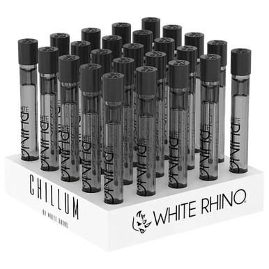 White Rhino Chillum Display with Silicone Cap Black 25ct Display  at The Cloud Supply