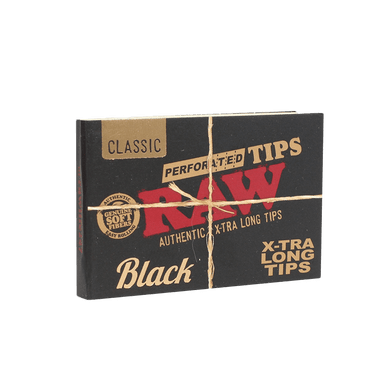 RAW Raw Black Perforated Tips Extra Long -  36pk 40ct  at The Cloud Supply