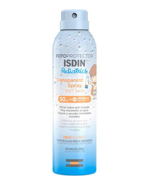 Fotoprotector isdin transparent spray wet skin pediatrics SPF 50 isdin