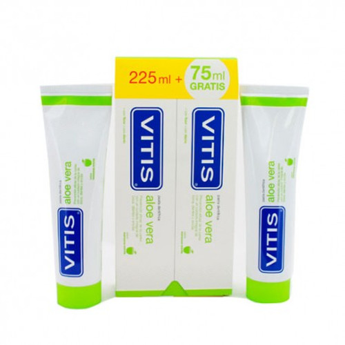Vitis pasta dentífrica aloe vera sabor manzana-menta duplo 2 x 150 mL
