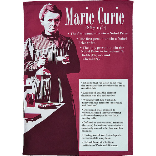 Marie Curie tea towel