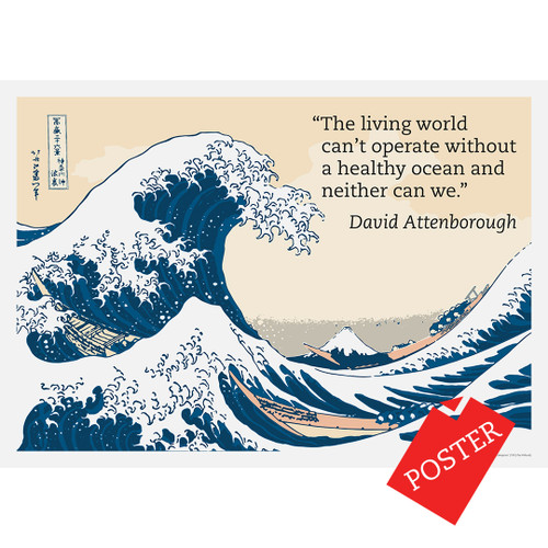 Hokusai Wave - Protect the Oceans poster