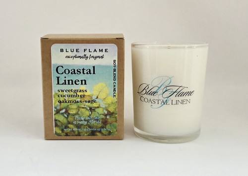 Medium Coastal Linen candle.