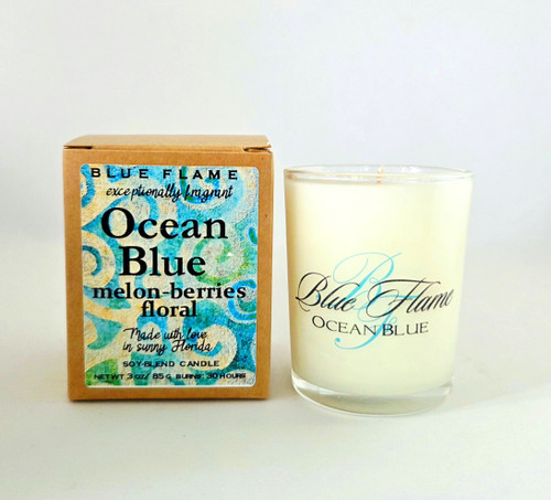 ocean blue mini candle