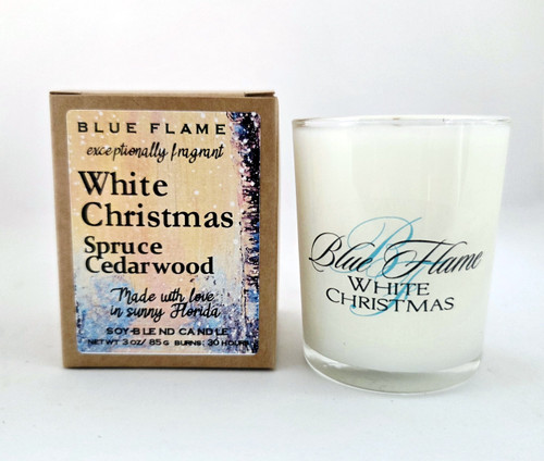 white christmas mini candle