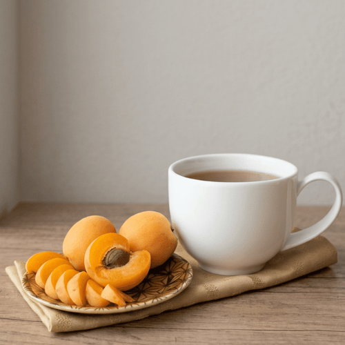 Cup of tea with apricots