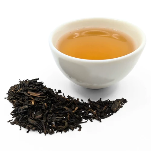 Cup of tea with loose leaf tea