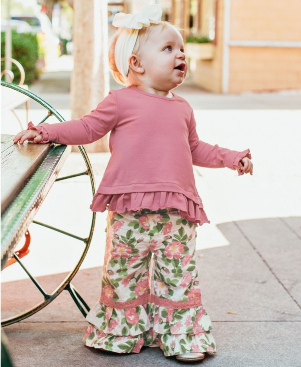 Girls Ruffle Pants | Girls ruffle pants, Ruffle pants, Floral prints