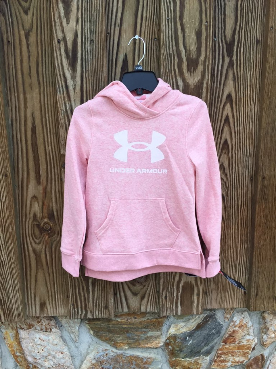 Under armour power hot sale in pink hoodie