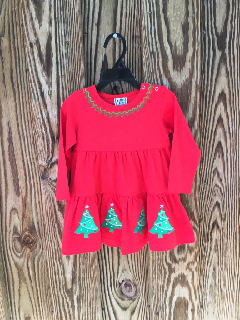 Red Tree Dress Emb Red Tree Dress - klassy kids
