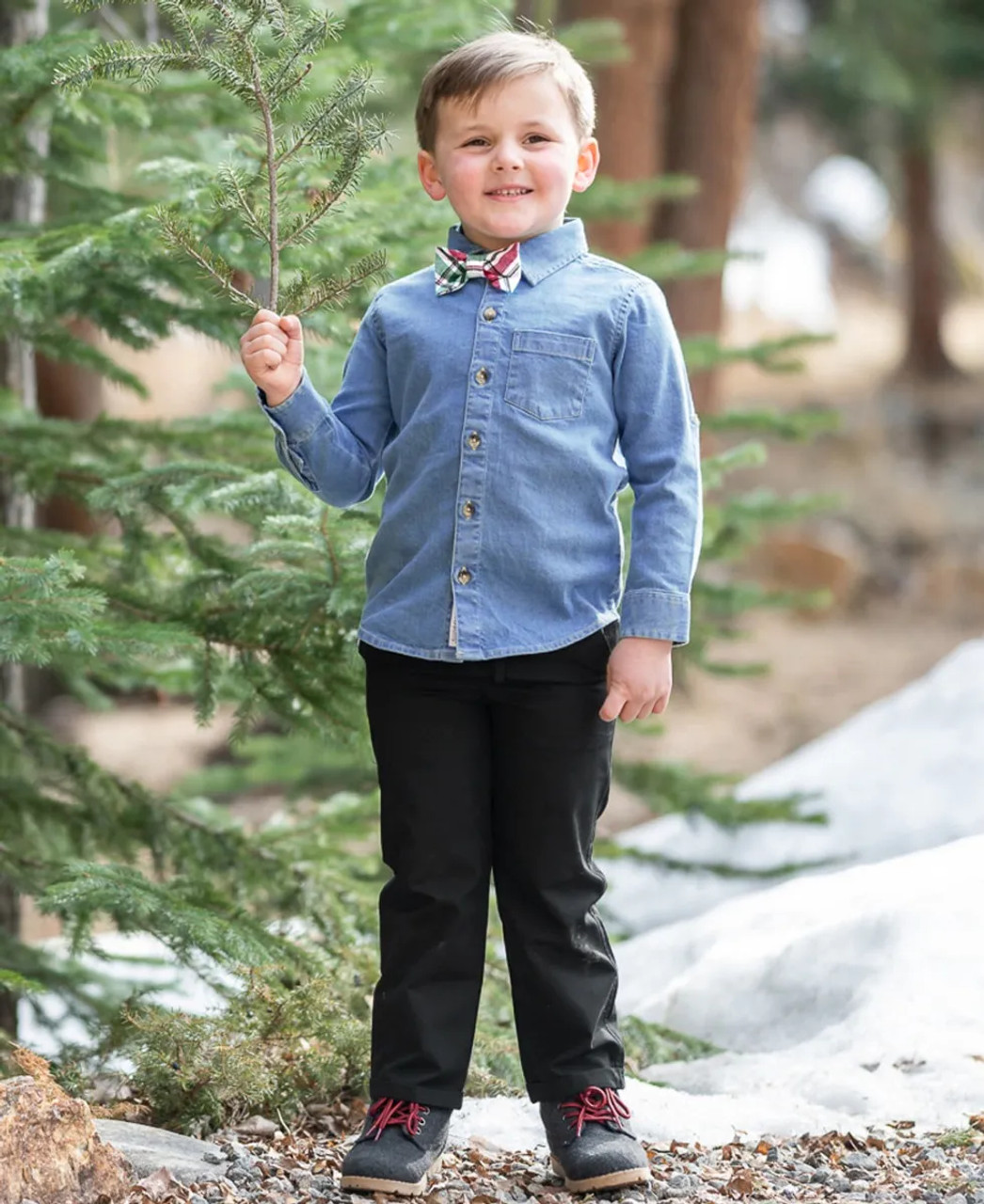 Denim Shirt with Contrasting Details, for Boys - stone, Boys