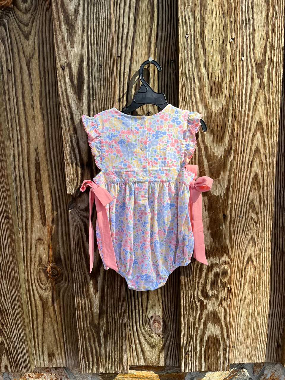 Baby Loren Girls Pink & Blue Pretty in Bows Ruffle Bubble main image 1