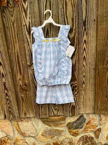 Petit Italia - Baby Girls Lemon Floral Bib main image 0