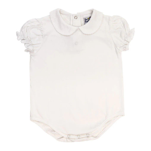 White Knit - Girls Short Sleeve Onesie
