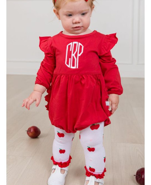 Apple Orchard Patterned Footless Ruffle Tights Apple Orchard Patterned Footless Ruffle Tights