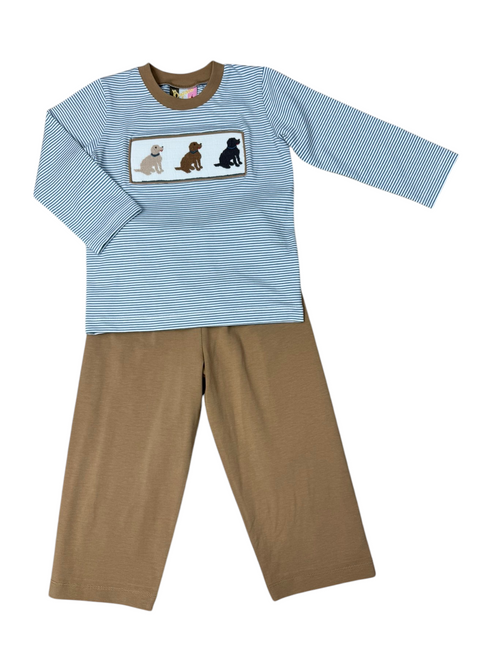 Lab Trio smocked boys pant set Lab Trio smocked boys pant set