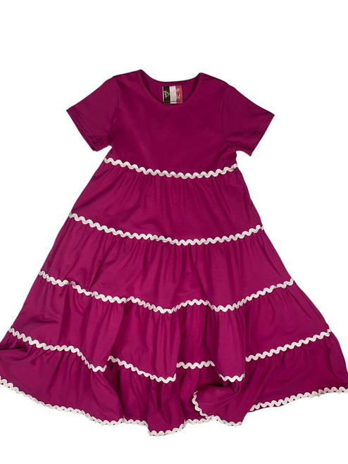 Maxi Ric Rac Dress–Pink Maxi Ric Rac Dress–Pink