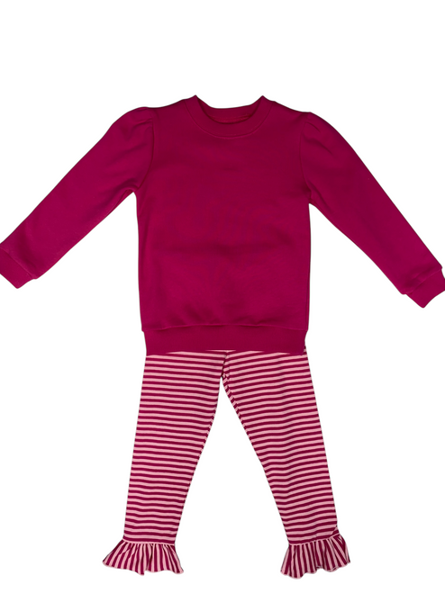 Adalynn Ruffle Pant Set–Pink Adalynn Ruffle Pant Set–Pink