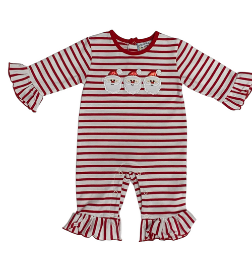 Santa Applique Girls Romper Santa Applique Girls Romper