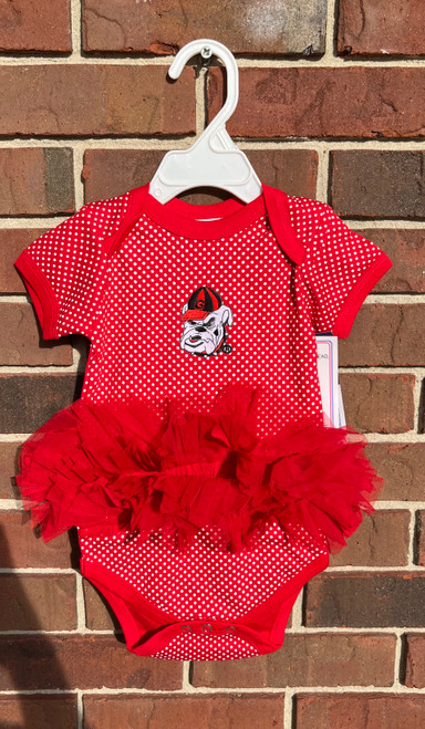 Georgia Bulldog pin dot tutu creeper Georgia Bulldog pin dot tutu creeper