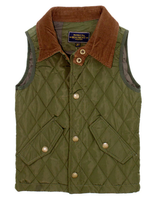 Boys Beaumont Vest Olive Boys Beaumont Vest Olive