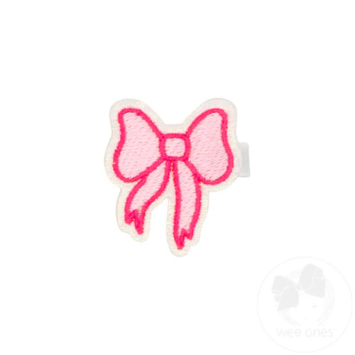 Bow Embroidered Iridescent Glitter Felt Hair Clip Bow Embroidered Iridescent Glitter Felt Hair Clip