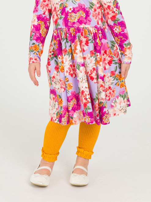 Butterscotch Rib knit footless ruffled tight