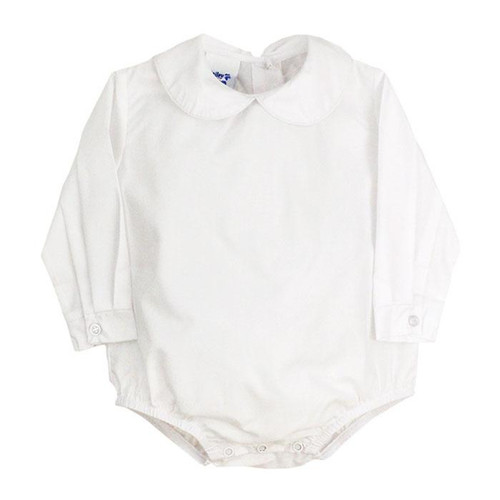 Bailey Boys White Boys L/S Button Back  Onesie