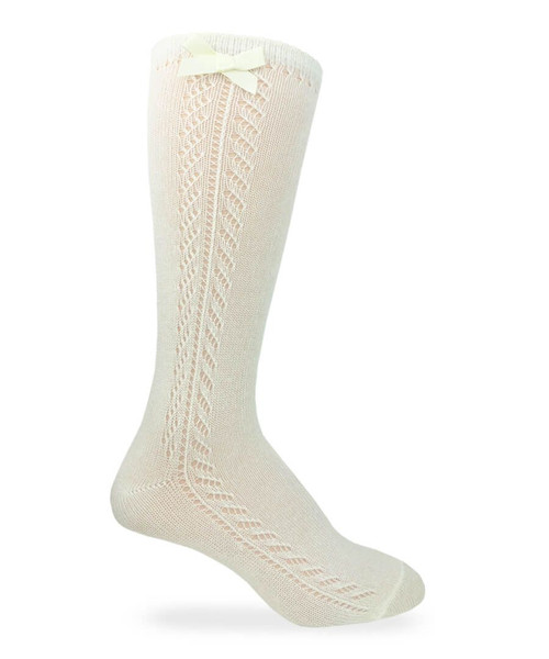Jefferies Pointelle Bow Knee High Socks 1 Pair