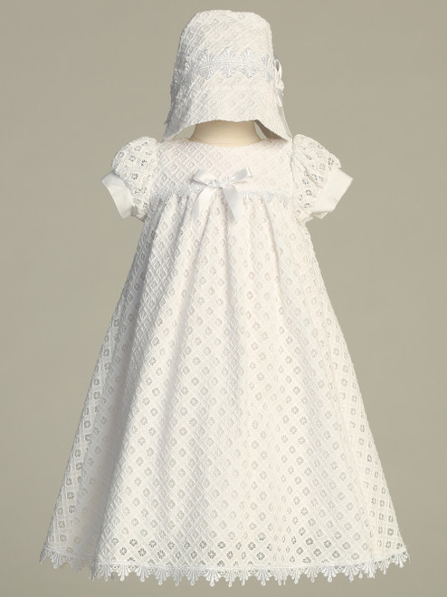 Embroidered Cotton Eyelet Dress Diamond Pattern