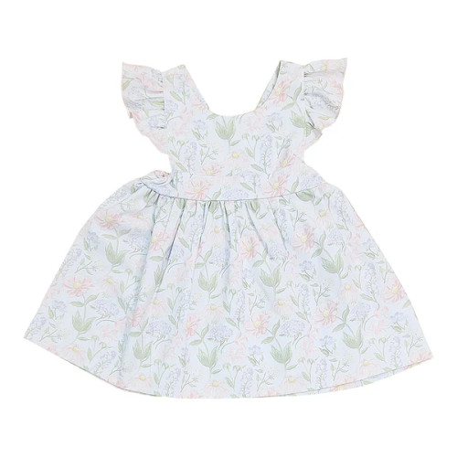 LILAH FLORAL PRINT PINK/LIGHT PUR BOW BACK DRESS