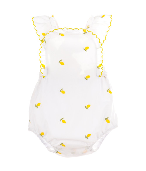 LEMON BRODERIE SUNSUIT YELLOW