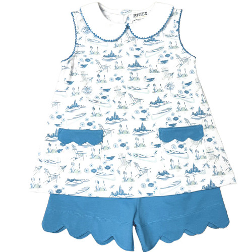 Lake Flower Girl's Shorts Set