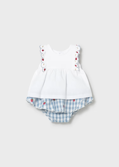 Girl Gingham Skirt and T-shirt Set