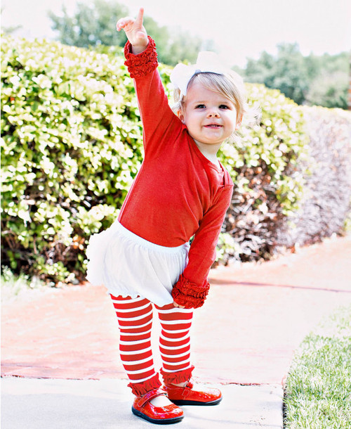 Ruffle Butts Red Ruffle LS Layering Bodysuit