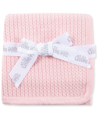 Girl cable blanket pink