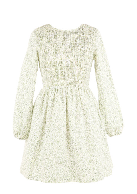 The Sophie Shirred Dress Green