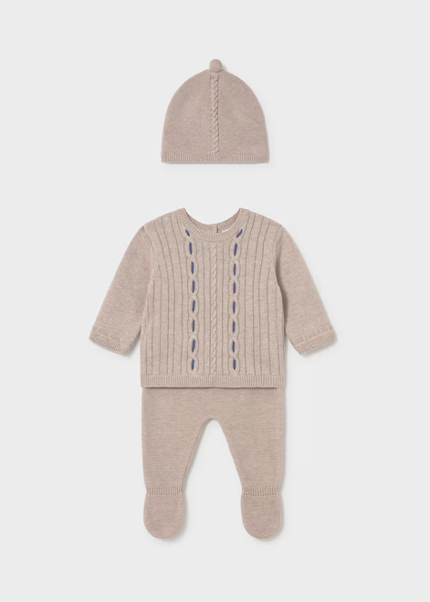 Newborn Girl 3-Piece Knit Set