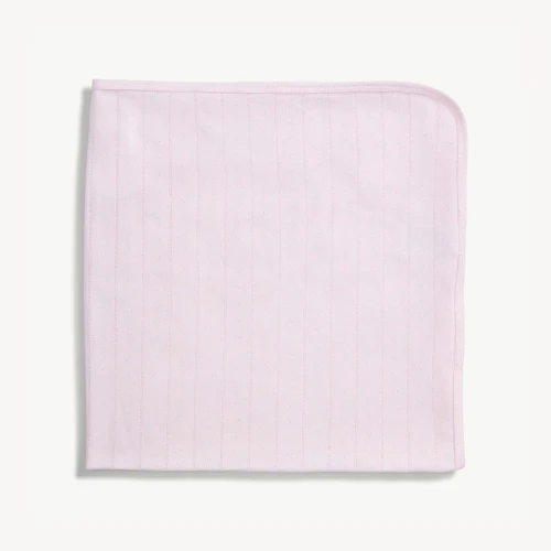Pink Love Lines Pointelle Baby Blanket