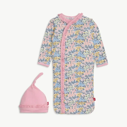 Chelsea Modal Magnetic Gown & Hat Set with Ruffle