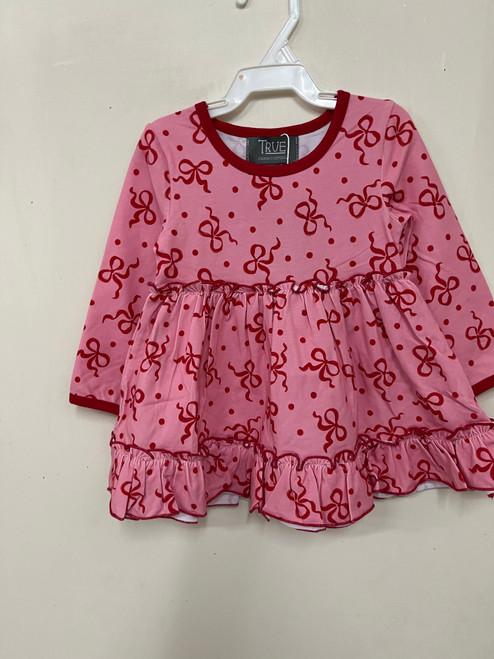 pink/red bows twirl dress