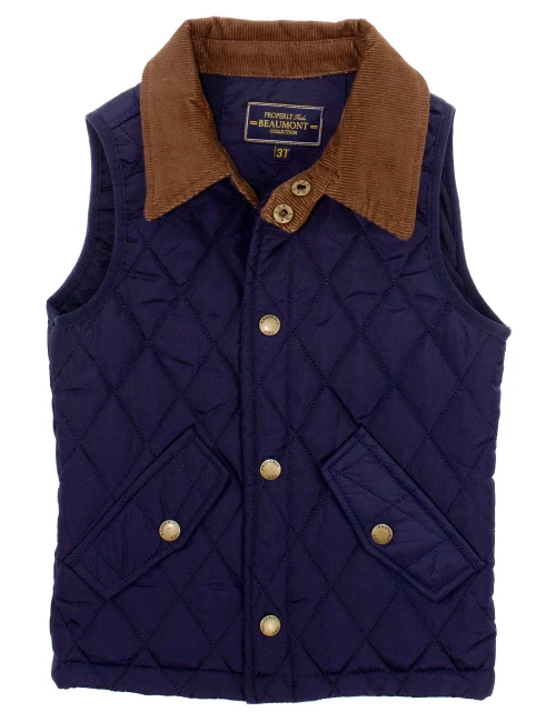 Properly tied Boys Beaumont Vest Navy
