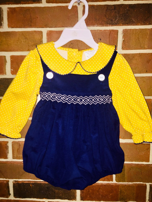 True  Navy Cord/Mustard Dot Geo Bubble Set 