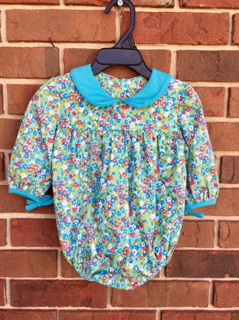 Sage&Lilly Mini Turquoise Floral-bow Sleeve Bubble