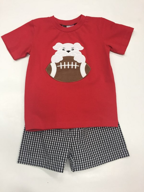 Banana  Split  Bulldogs Appl. Boys Short Set 