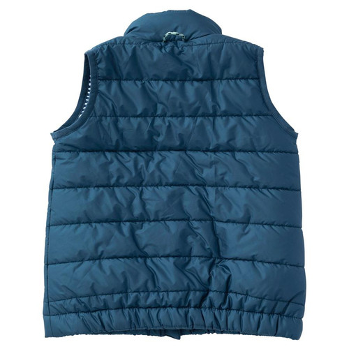 Puffer Vest with Painterly Stripe Liner in Ensign 