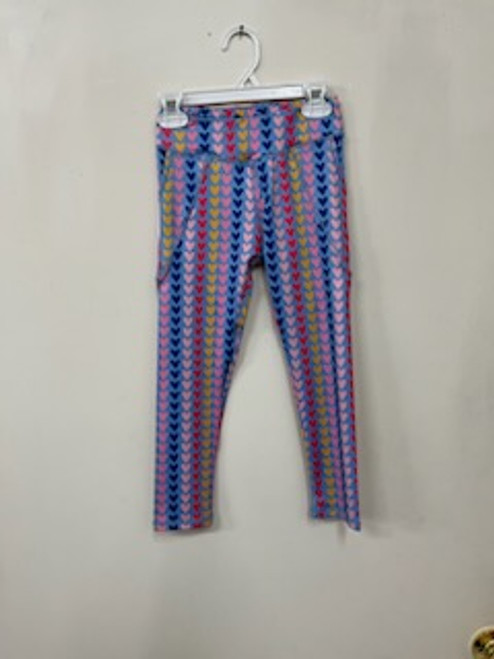 Heart Leggings Blue with Color