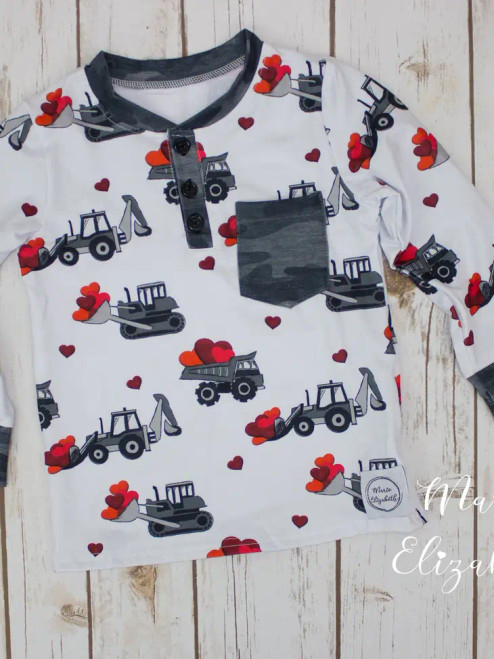 Boy's Construction Equipment Valentine's LS,