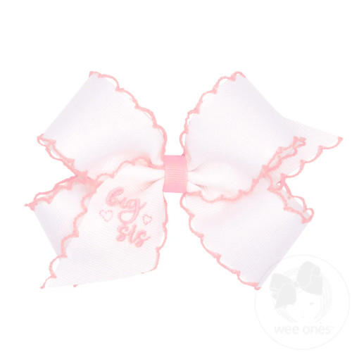 LIL Sis" Embroidered Grosgrain Hair Bow LIL Sis" Embroidered Grosgrain Hair Bow